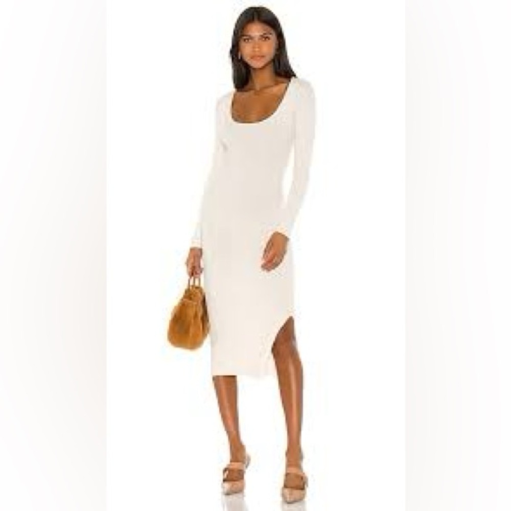 L'ACADEMIE Nessa Sweater Long Sleeve Dress Cream